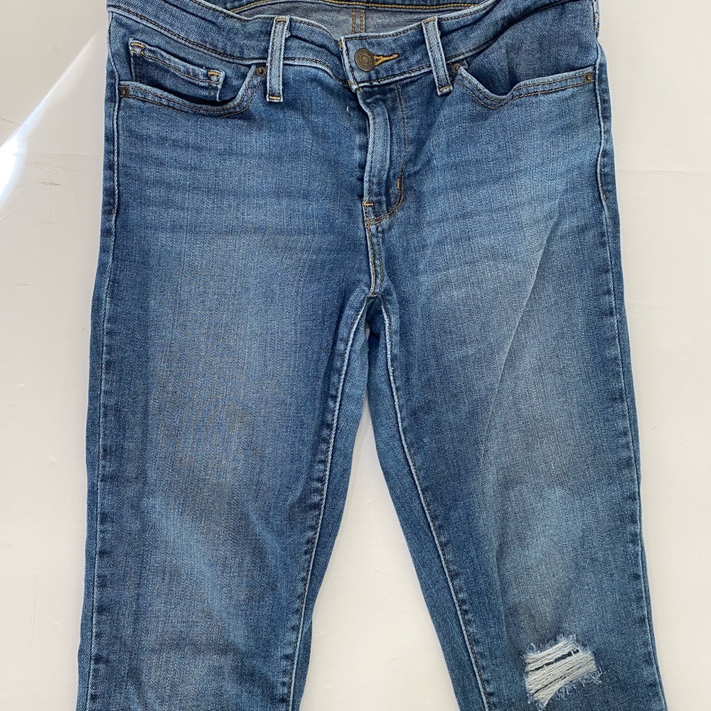 Levi's Blue Skinny Jeans with Distressed Details